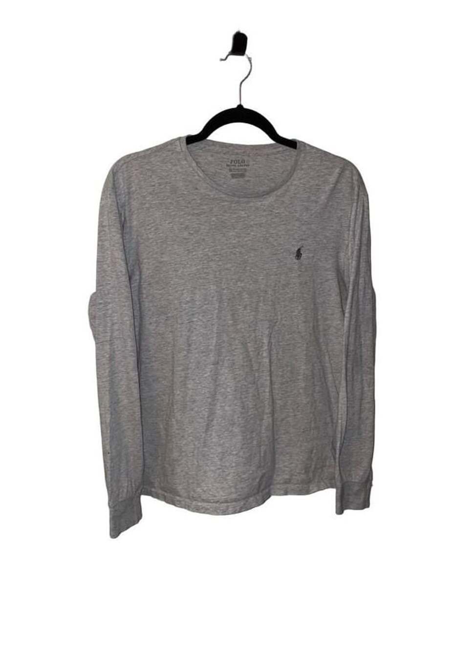 Polo Ralph Lauren Heather Gray Long Sleeve Crew Neck T-Shirt with Pony Logo